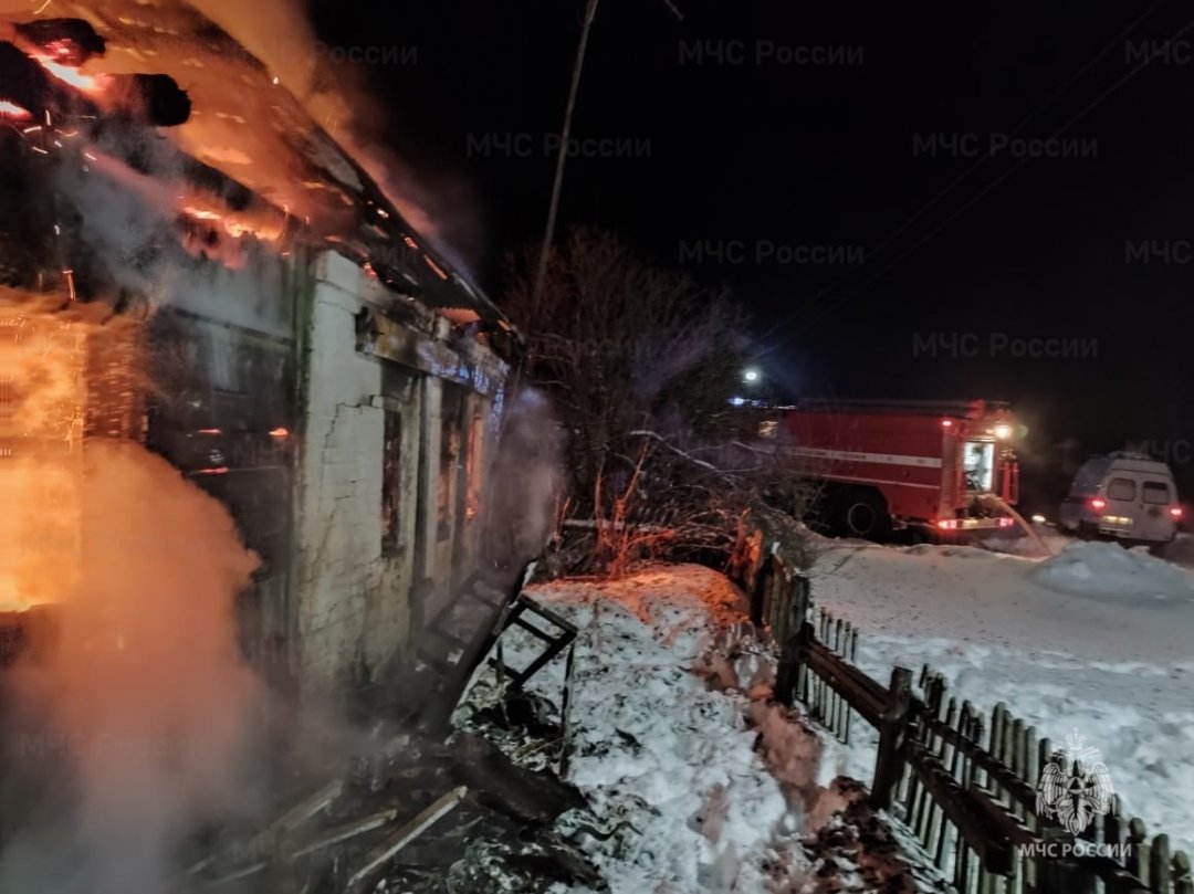 Пожар в Людиновском районе, д. Космачево, ул. Покровская