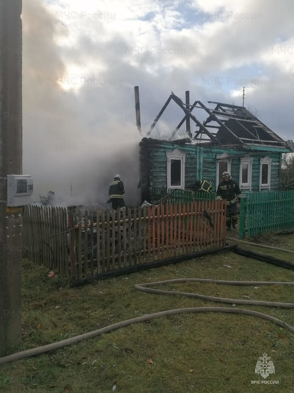 Пожар в Людиновском районе, д. Савино, ул. Центральная